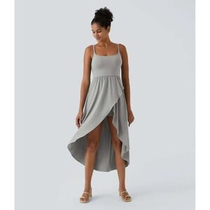 NWT Halara Breezeful High Low 2-Piece Pocket Flowy Midi Quick Dry Casual Dress M